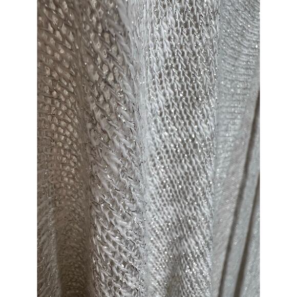 Splendid Silver Metallic Open Knit Cardigan - M - Picture 4 of 5